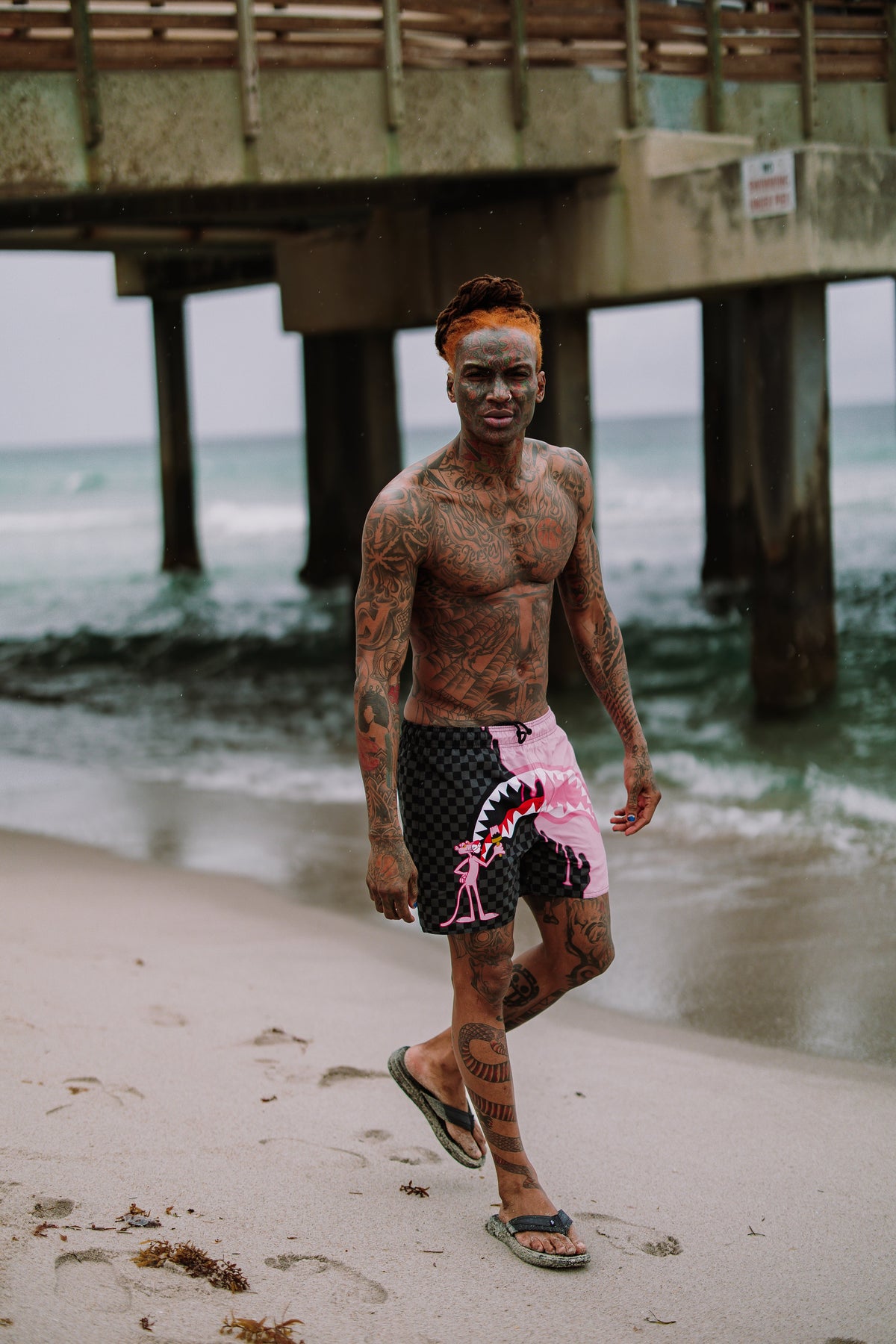 PINK PANTHER PINK PAINTER SWIM SHORTS